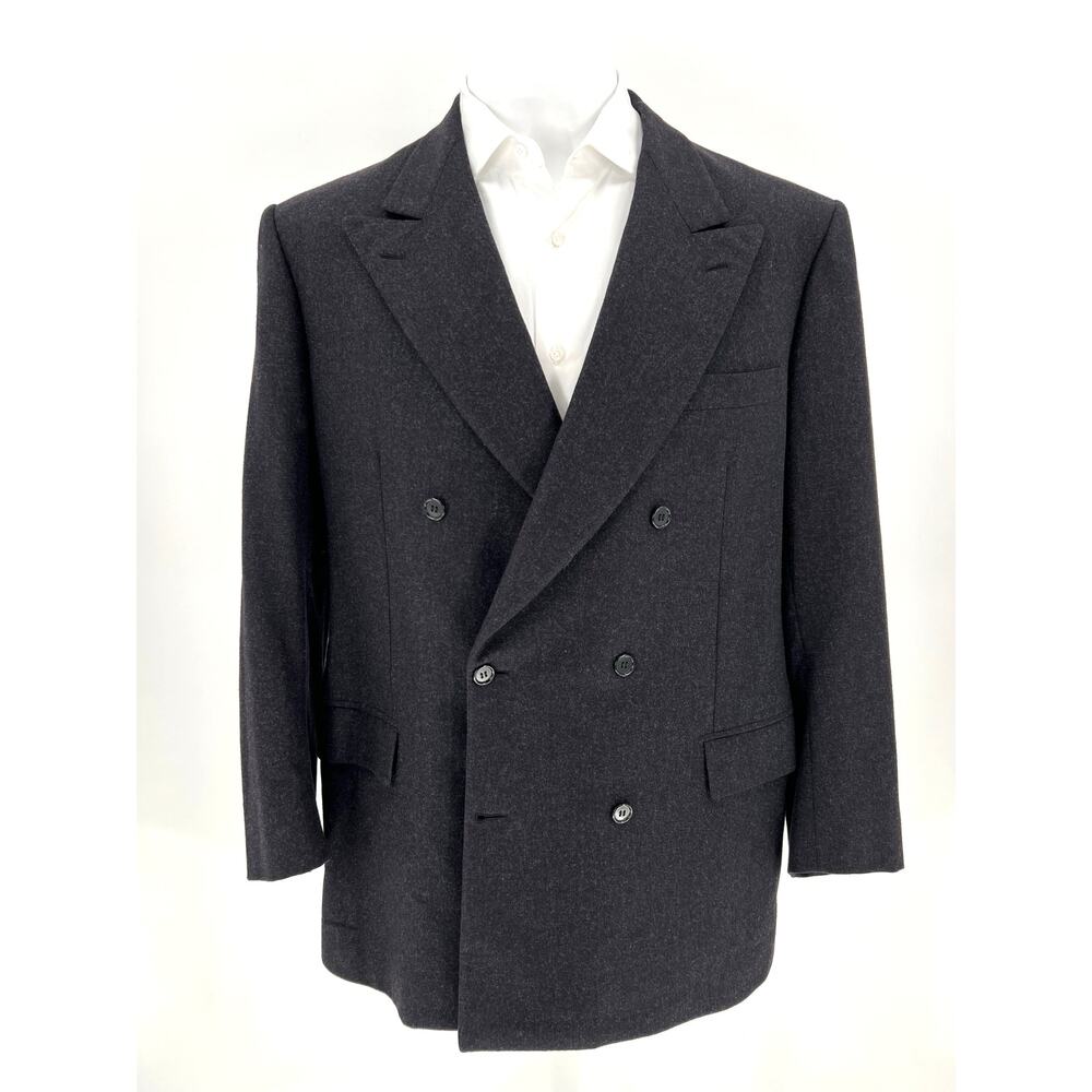 Brioni Charcoal Wool Double Breasted Sport Coat - Size 44R
